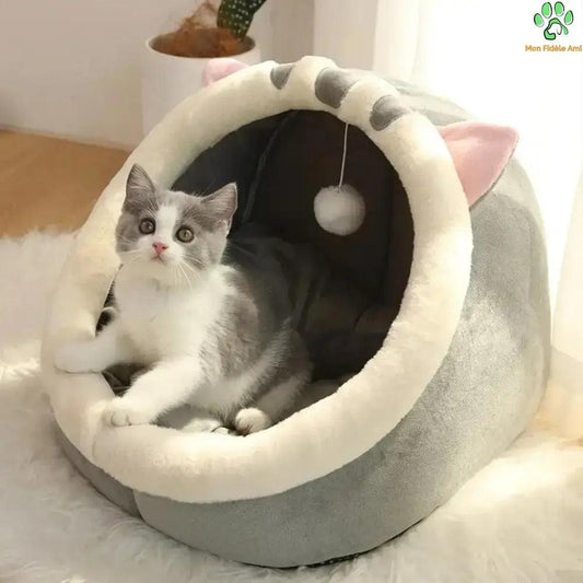 Niche d’Intérieur Lavable pour Chats - Interactive et 100% Coton - Mon Fidèle Ami